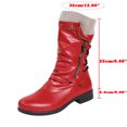thumbnail image 5 of Babysbule Bottes pour Femmes Hiver Femmes Vintage Hiver Fermeture Éclair Mi-Mollet à Lacets à Enfiler Rétro Chaussures pour Dames, 5 of 5