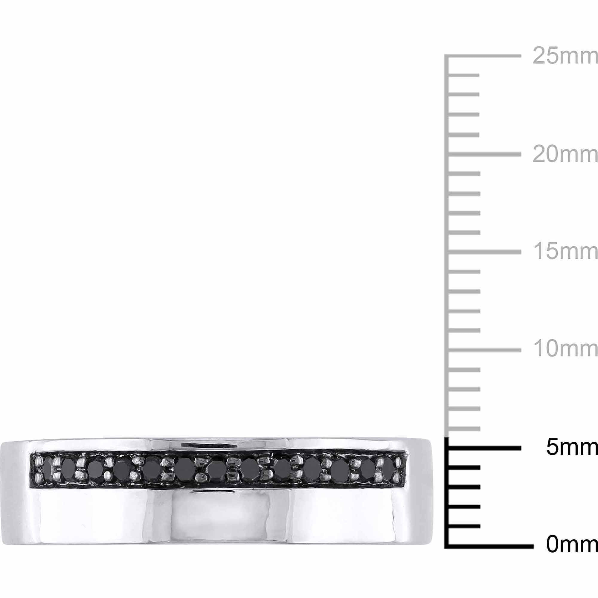 Asteria 1/5 Carat T.W. Black Diamond Sterling Silver Men's Ring