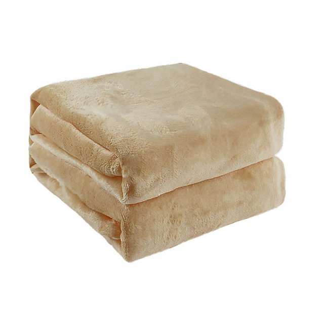 Unique Bargains Home Bedroom Soft Microplush Fleece Throw Blanket for Queen Bed Camel Color