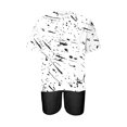 thumbnail image 3 of Mikilon Ensemble Élégant pour Femmes 2 Pcs Mode Décontractée Imprimé Teinture sur Nœuds Col Rond Épaule Tombante Shorts Ensemble 2 Pcs Blanc TP, 3 of 4
