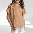 thumbnail image 2 of RXMEKW T-Shirt à Manches Courtes Doux et Respirant à Col Rond pour Enfants Tout-Petits Haut Uni pour Garçons Filles 100 % Polyester, 2 of 6