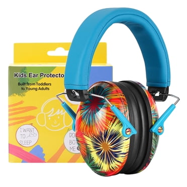 PROHEAR 032 Kids Ear Protection Safety Noise Earmuffs with NRR 25dB, Children Adjustable Headband Hearing Protectors for Monster Trucks, Sports Events, Concerts - Fireworks Pattern