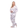 thumbnail image 3 of White Mark Women's Floral Long Sleeve Button-Down Pajama Set, 3 of 6