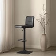 thumbnail image 2 of Bouclair Black Matte Faux Leather and Metal Adjustable Bar Stool, 2 of 10