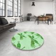 thumbnail image 4 of Ahgly Company Tapis d'Intérieur Ronds de Style Transitionnel Lavables à la Machine, Vert Menthe, 3 Pieds Rond, 4 of 7