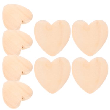 8 Pcs Perles en Forme de Cœur en Bois Non Finies pour Fabrication de Bijoux