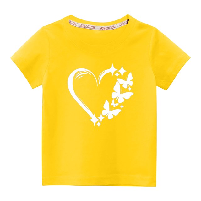 vdgthytj T-Shirts de la Saint-Valentin pour Tout-Petits Garçons Filles, Enfants, Col Rond Imprimé, Manches Courtes, Hauts, T-Shirt Graphique, Blouse