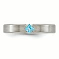 thumbnail image 4 of Edward Mirell Titanium Brushed Blue Topaz 4mm Band Size 10, 4 of 4