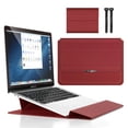 thumbnail image 1 of ZZkhGO 13-14 Inch Universal Laptop Bag, Multifunctional Computer Stand Sleeve, Portable Leather Laptop Case with Adjustable Stand, 1 of 2