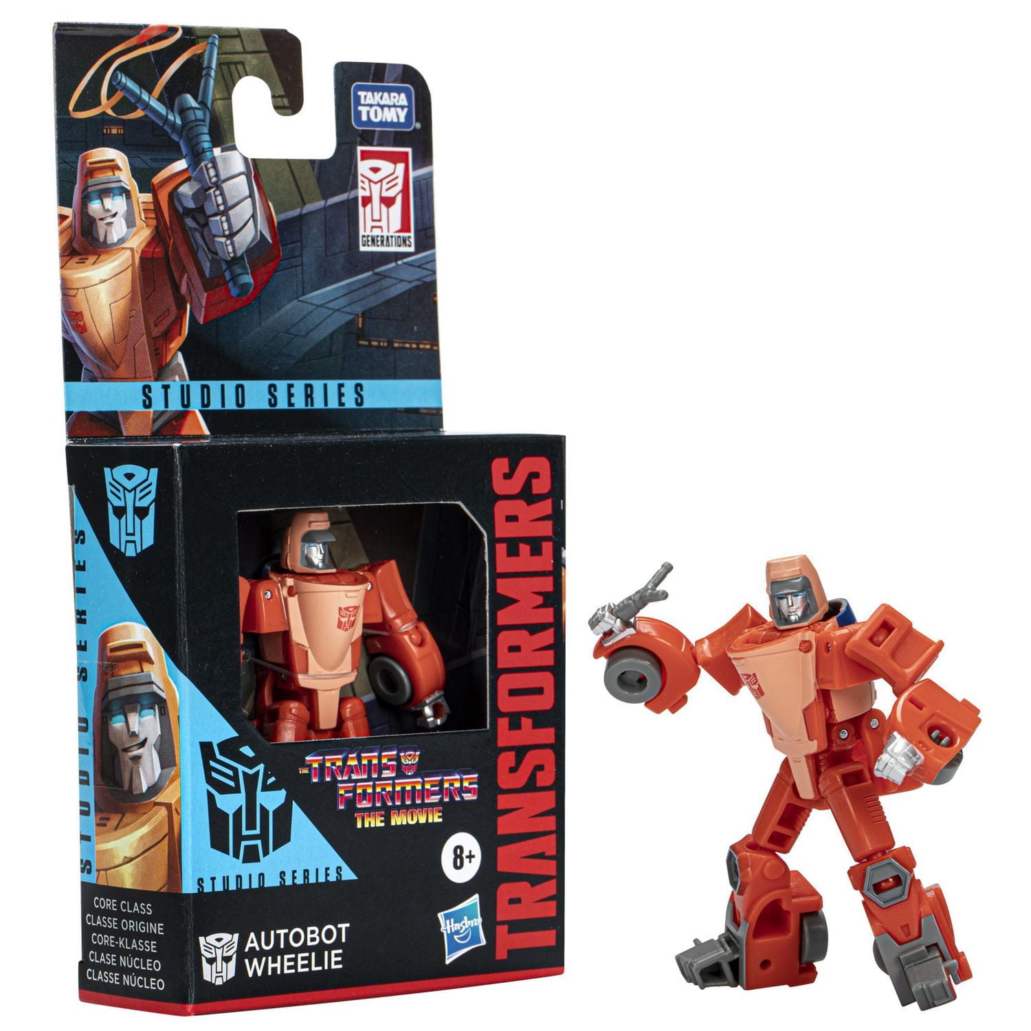 Transformers Studio Series, figurine Autobot Wheelie classe Origine de 8,5 cm du film Les Transformers : le film, à partir de 8 ans