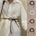 thumbnail image 4 of Leather rope knotted thin waistband for womens decorative D9W2, 4 of 8