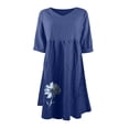 thumbnail image 5 of XZNGL Robe d'Été Décontractée pour Femmes à Manches Trois Quarts 3/4, Col en V, à Imprimé, 5 of 5