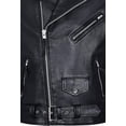thumbnail image 4 of Black Biker Leather Jacket With Notched Lapels And Waist Belt Mens Black Leather Motorcycle Jacket Black Leather Riding Jacket Double Rider size XXL, 4 of 5