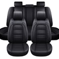 thumbnail image 2 of Maidao Car Seat Covers Leather Full Set for Jeep for Commander 2005-2010 5 Seats Compatible Airbag Water Resistant Front Rear Cushion Protector with Pillow and Headrest Black, 2 of 5