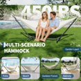 thumbnail image 2 of Hamac avec Support – Acier Réglable Robuste pour 2 Personnes – Capacité de 500 lb – Polyester Coton Portable – Sac de Transport Imperméable – Patio, Jardin, Camping et Balcon – Blanc Cassé, 2 of 6