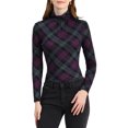 thumbnail image 1 of Hauts à Col Roulé à Manches Longues pour Femmes Extensibles Ajustés Noël Xmas Chemise de Fête m Violet, 1 of 8