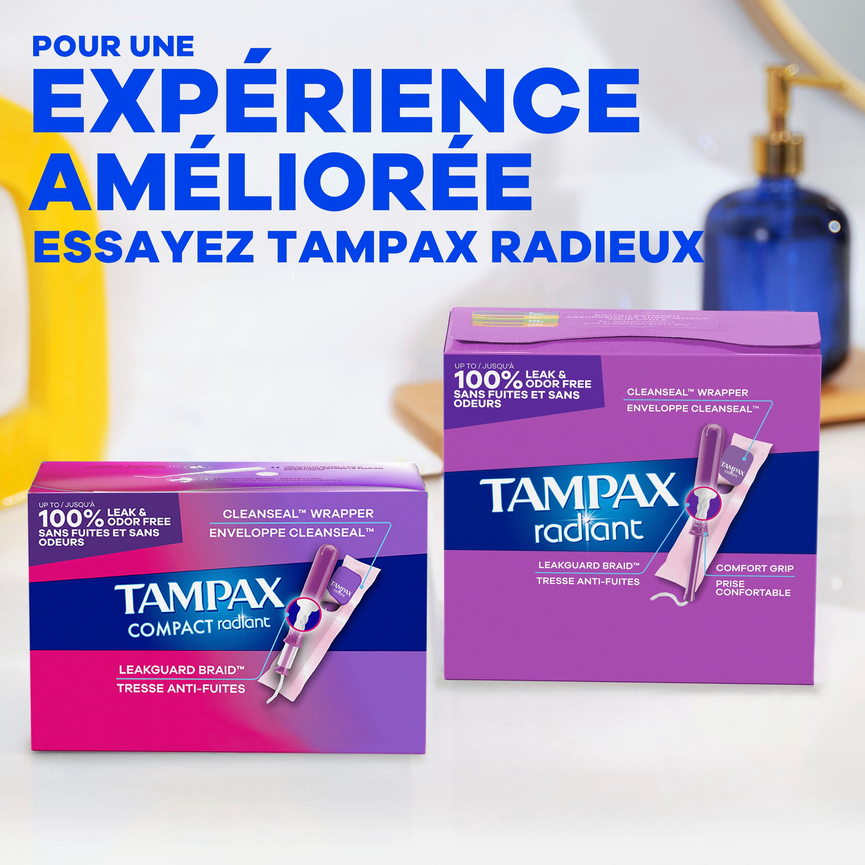 Tampax Tampons Pearl Compacts, avec Tresse LeakGuard & Applicateur Extensible, Absorption Super, Applicateur Extensible Compact, Non Parfumés
