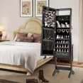 thumbnail image 2 of Costway LED Mirror Jewelry Cabinet with 20 LED Lights Full-Length Mirror Adjustable Angles Black, 2 of 10