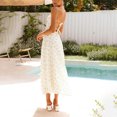 thumbnail image 4 of Ovzne Robes d'Été pour Femmes Robe Mode Imprimé Floral Aguichant Sans Manches Épaules Dénudées Bretelles Réglables Taille Élastique Robe de Printemps Imprimée Liquidation, 4 of 7