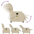 thumbnail image 3 of vidaXL Massage Recliner Chair Cream Fabric, 3 of 5