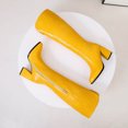 thumbnail image 4 of Autumn And Winter Thick High-heeled Pointed Toe Slim Boots Side Zipper Print Warm High-top Boots, 4 of 9