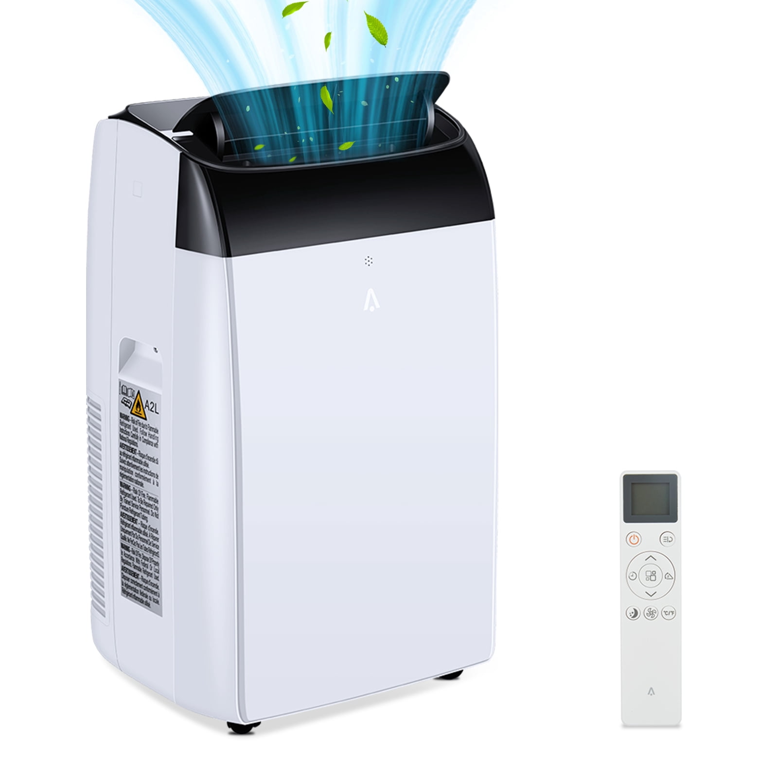 12,000 Btu Small Air Conditioner, Portable Air Conditioners Cooling Up to 550 Sq.Ft, Fan, Dry, Cooling Modes 3-In-1 Ac Units for Rooms with Lcd Display Remote Control, White