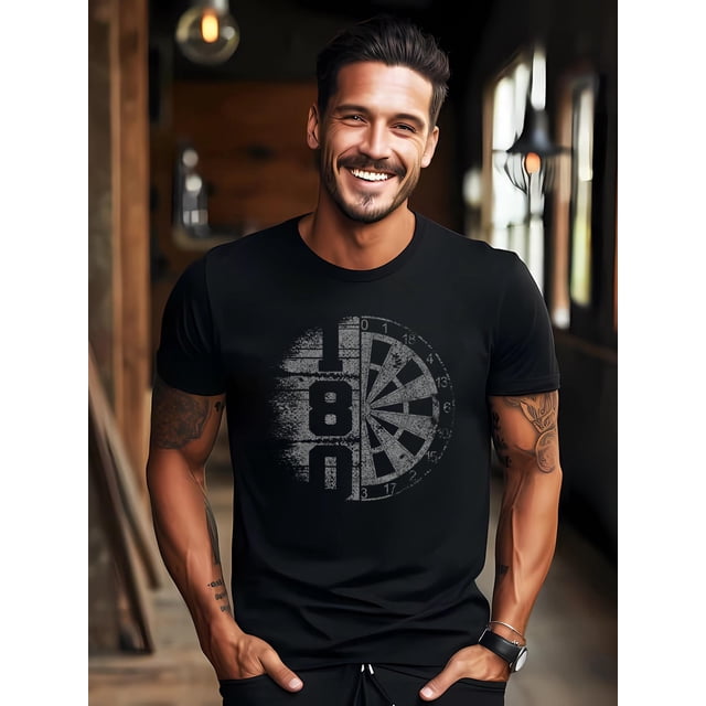 T-shirt pour Homme Vintage Dart Target Tee un Short Décontracté