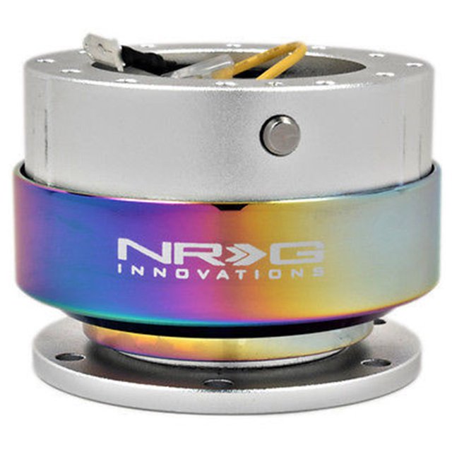 NRG SRK-200SL/MC Quick Release Kit Gen 2.0 Silver Body/Neochrome Ring