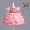 thumbnail image 1 of EGNMCR Vêtements pour Bébé Fille Robe pour Enfants Fille Robe Princesse Sans Manches Robe en Tulle à Paillettes Robe Tuftée, 1 of 9