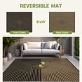 thumbnail image 2 of DEORAB Outdoor Rug Reversible 8x10' Patio Rug,Clearance Outside Plastic Waterproof Mat,Fordable Floor Rug for Patio, Camping, RV, Deck, Porch, Balcony, Backyard, black&brown, 2 of 6