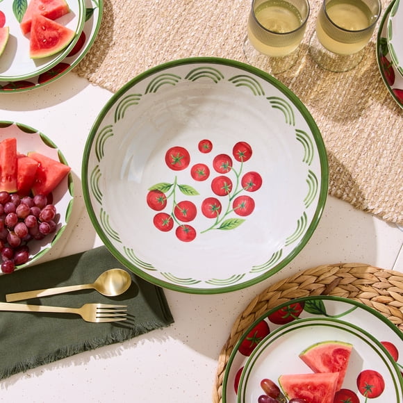 Better Homes & Gardens Bamboo Melamine Tomato Serve Bowl 13 Inch 1Pc