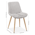 thumbnail image 3 of Bouclair Light Grey Chita Fabric and Metal Dining Chair, 3 of 7
