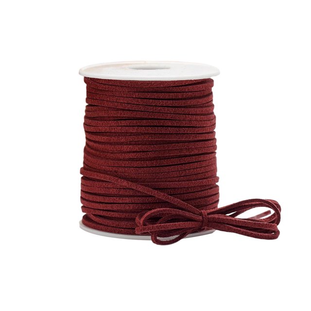 ziyahi 1 Roll Leather Jewelry Making Cord Portable Replacement DIY Trimmable Solid Color Tear-resistant Necklace Anklet Thread Pipe Pink Wine Red
