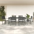 thumbnail image 1 of vidaXL 7 Piece Garden Dining Set Black Steel and Textilene, 1 of 5