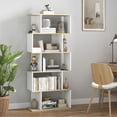 thumbnail image 2 of HOMCOM 5-Tier Bookshelf, Narrow S Shaped Bookcase, White, 2 of 10