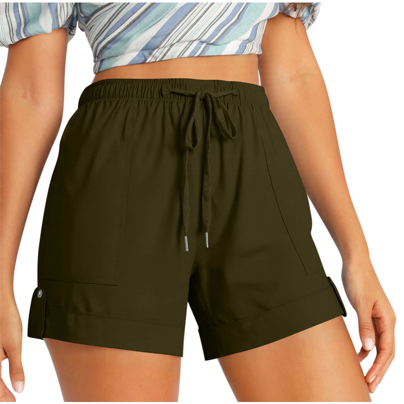 hotojiny Shorts for Women Trendy Summer Elastic High Waisted