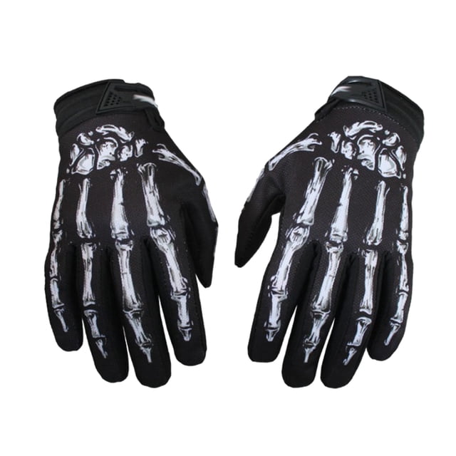 kurtrusly Breathable And Comfortable Full Finger Riding Gloves For Motorcycle Cycling Lightweight And Shockproof Nylon Durable white XS(kid) 1Set