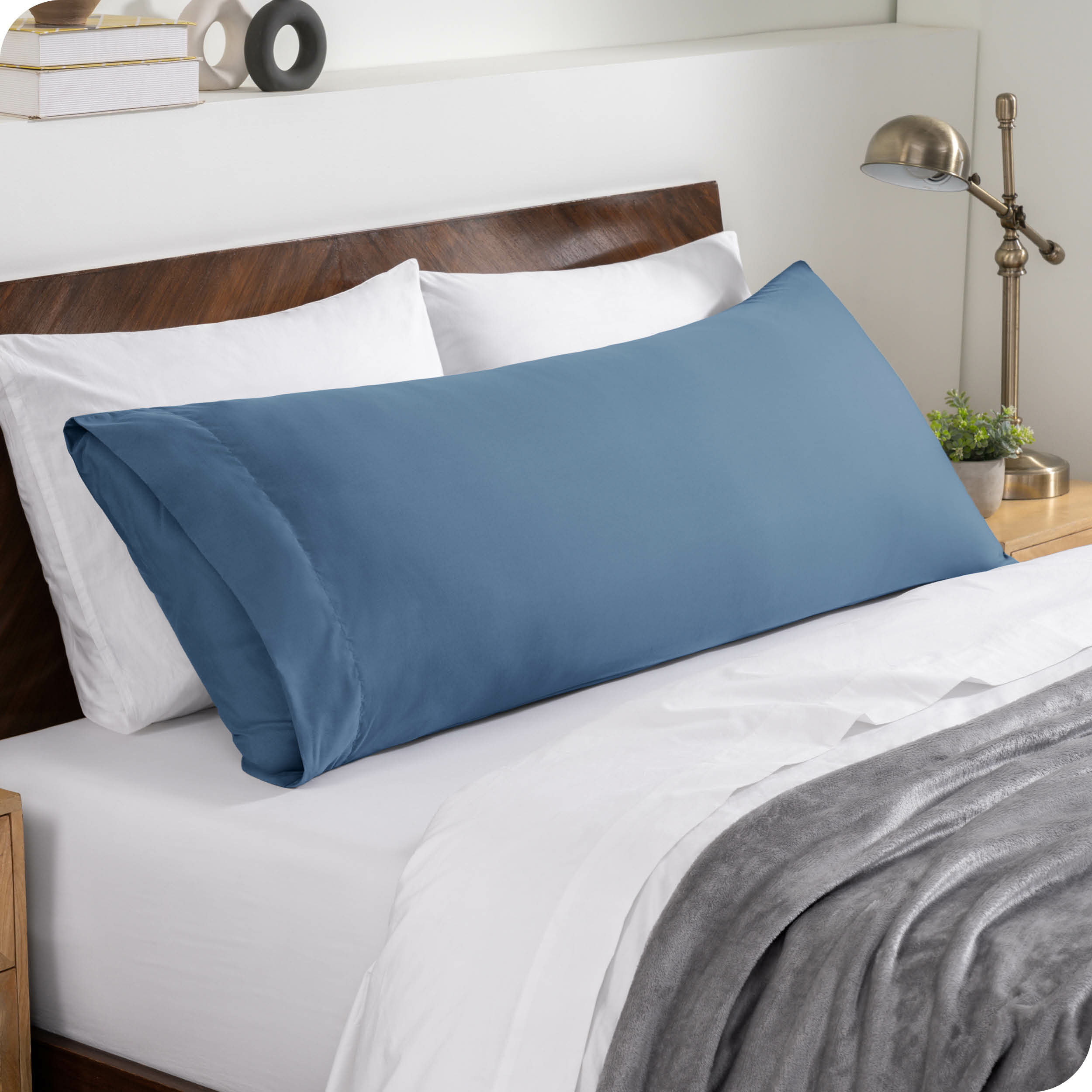 Bare Home Body Pillowcase - Envelope Closure - Ultra Soft - Double Brushed - Coronet Blue