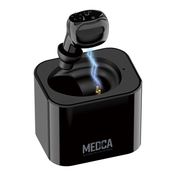 MEDca Rechargeable Digital Hearing Amplifier, In-Ear Sound Assist Device with Charging Base