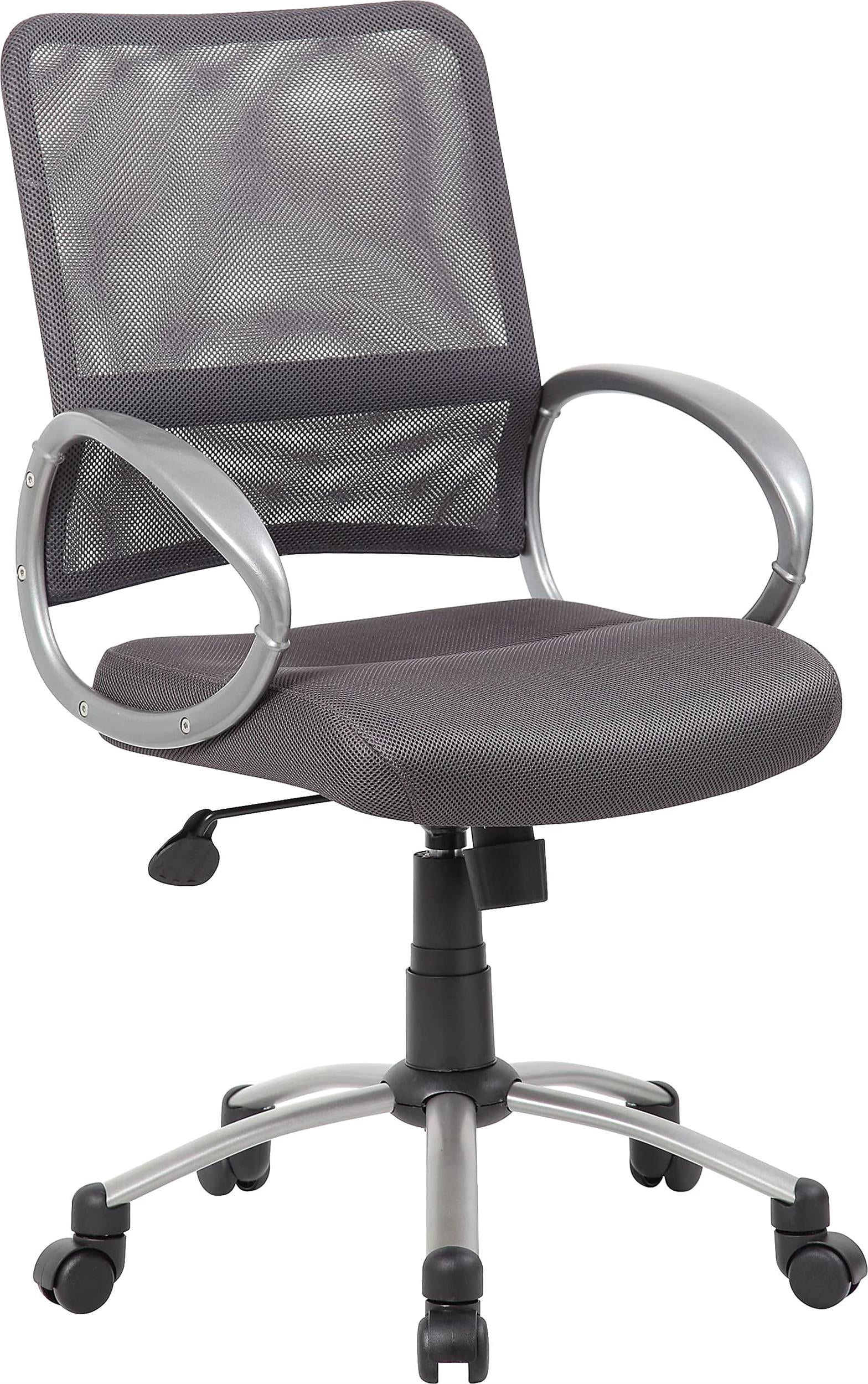 Boss Office Products Mesh Back with Pewter Task Office Chair in Grey