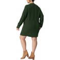 thumbnail image 3 of Robe Chandail Grande Taille GRACE & GRANDEUR pour Femmes à Manches Longues en Tricot, Chandail Court, Robes Chandail Armée 2X Vert Armée, 3 of 7