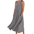 thumbnail image 1 of Timegard Robes d'Été pour Femmes Col Rond Ajusté Sans Manches Léger Décontracté Ample Robe avec Poches, 1 of 6