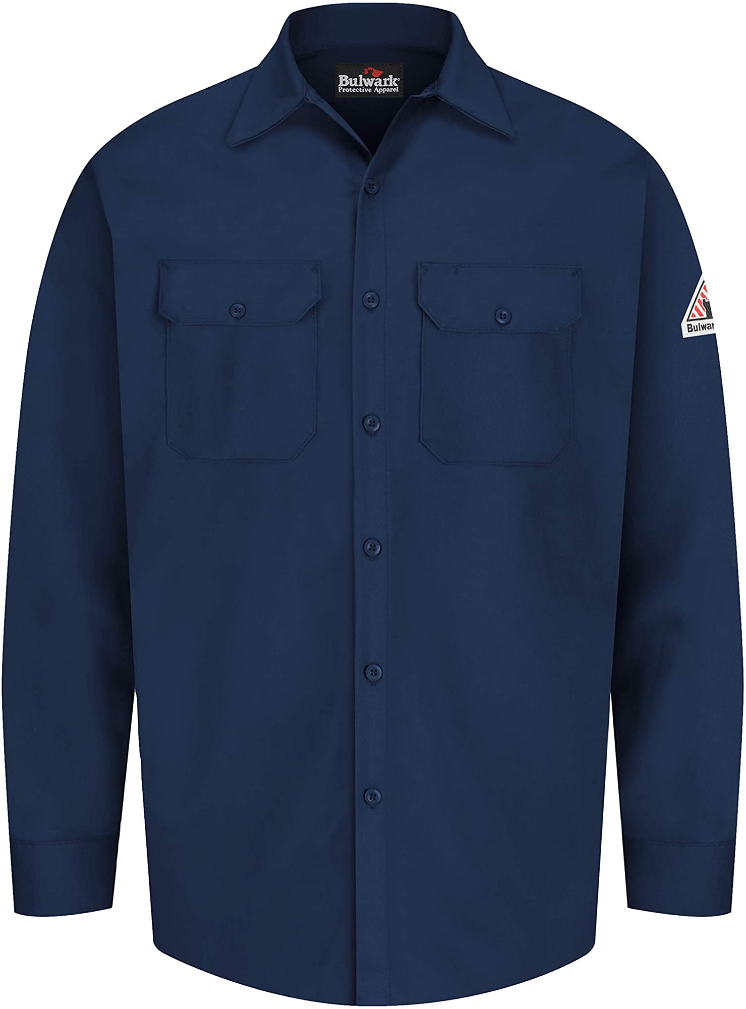 Bulwark Mens Flame Resistant 7 Oz Cotton Work Shirt with Sleeve Vent