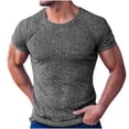 thumbnail image 4 of Styesk T-Shirts pour Homme T-shirt Décontracté pour Homme Mode Couleur Unie Col Rond T-shirt à Manches Courtes Haut/chemise à Col Rond, 4 of 7