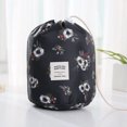 thumbnail image 2 of VONKY Drawstring Makeup Bag Large Capacity Cosmetic Organizer Adjustable Portable Travel Pouch, Flower, 2 of 7