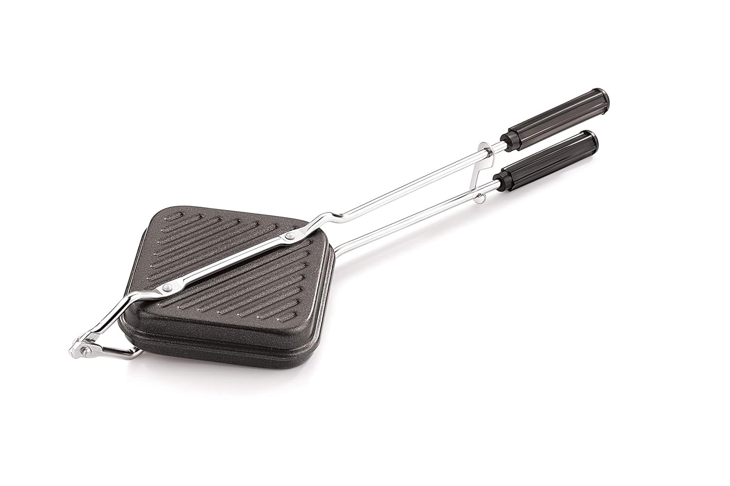 Non-stick Grill Sandwich Toaster, Black - Gas Flame Compatible | Consumes Lower Gas