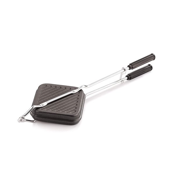 Non-stick Grill Sandwich Toaster, Black - Gas Flame Compatible | Consumes Lower Gas