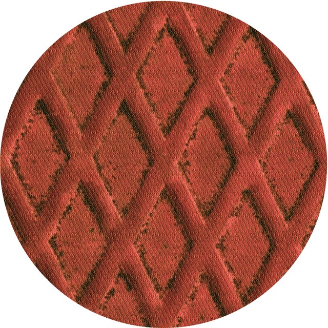 Ahgly Company Tapis Rond Lavable en Machine Intérieur Transitionnel Orange Rouge Orange, 3 Pieds Rond