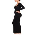 thumbnail image 2 of Robe Longue Moulante pour Femmes, Couleur Unie, Encolure Carrée, Longue Robe Taille Haute, Élégante, Soirée, Fête, Formelle, Ajustée, 2 of 7