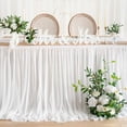 thumbnail image 4 of Kadlawus Tulles Table Skirt, Wedding Birthday Banquet Decorative Table Skirt, Ruffled Transparent Tablecloth for Party Dessert Table Decor, 4 of 6
